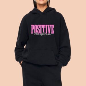 POSITIVE VIBE Printed Hoodie For Women