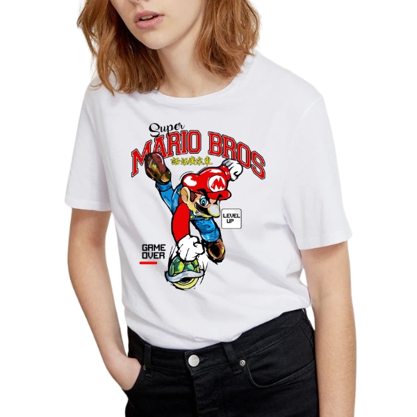 Mario Bros Printed T-Shirt for Women