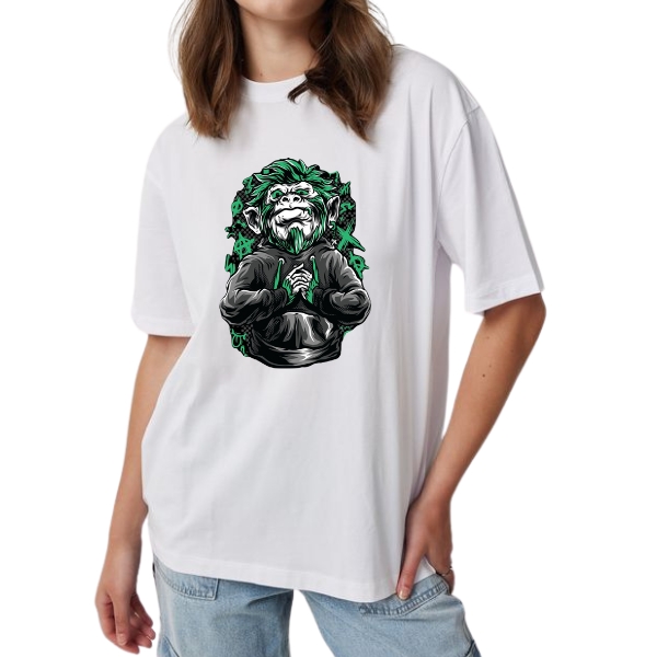 5-1.jpg Swagy Monkey Printed T-Shirt for Women