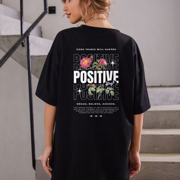 9.jpg Positive Printed T-Shirt for Women